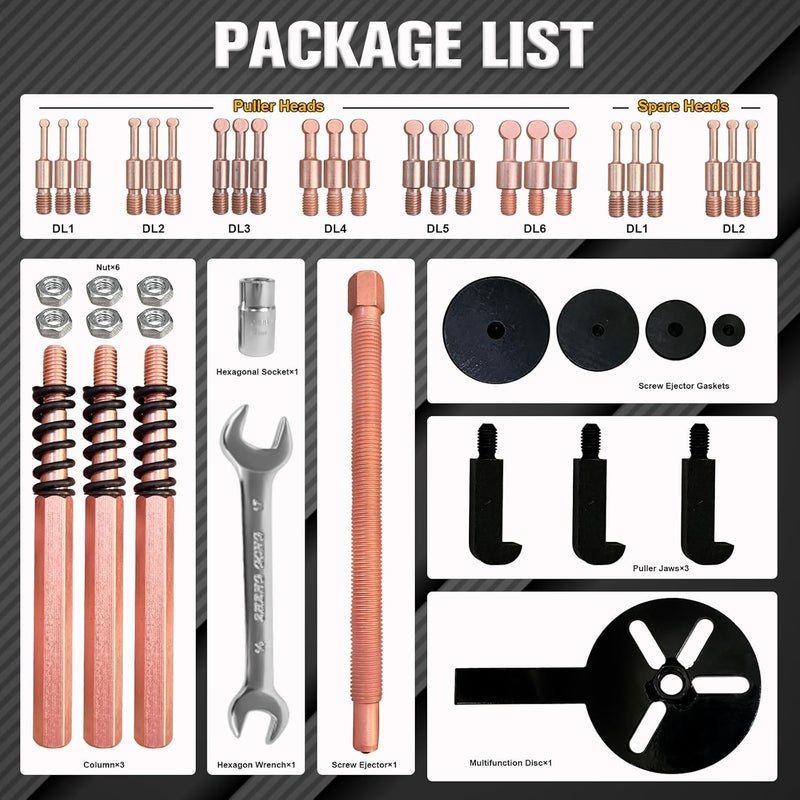 FITHOIST 36-in-1 Bearing Puller Kit,Blind Hole Bearing Puller,Bearing Separator with 3 Jaw Puller Hooks,Inner Bearing Removal Tool for Motorcycles,Cars,Machinery Bearing - Image 2